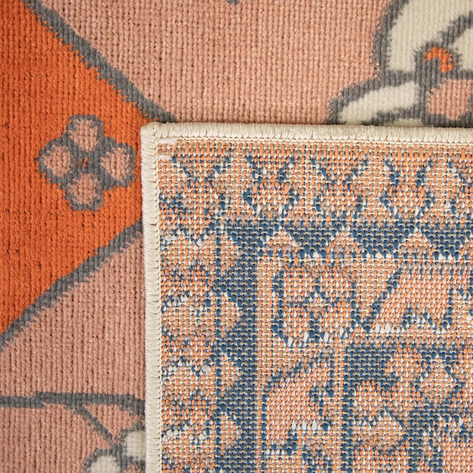 Morvarid Floral Medallion Area Rug - 7&10x22 x 10& - Coral