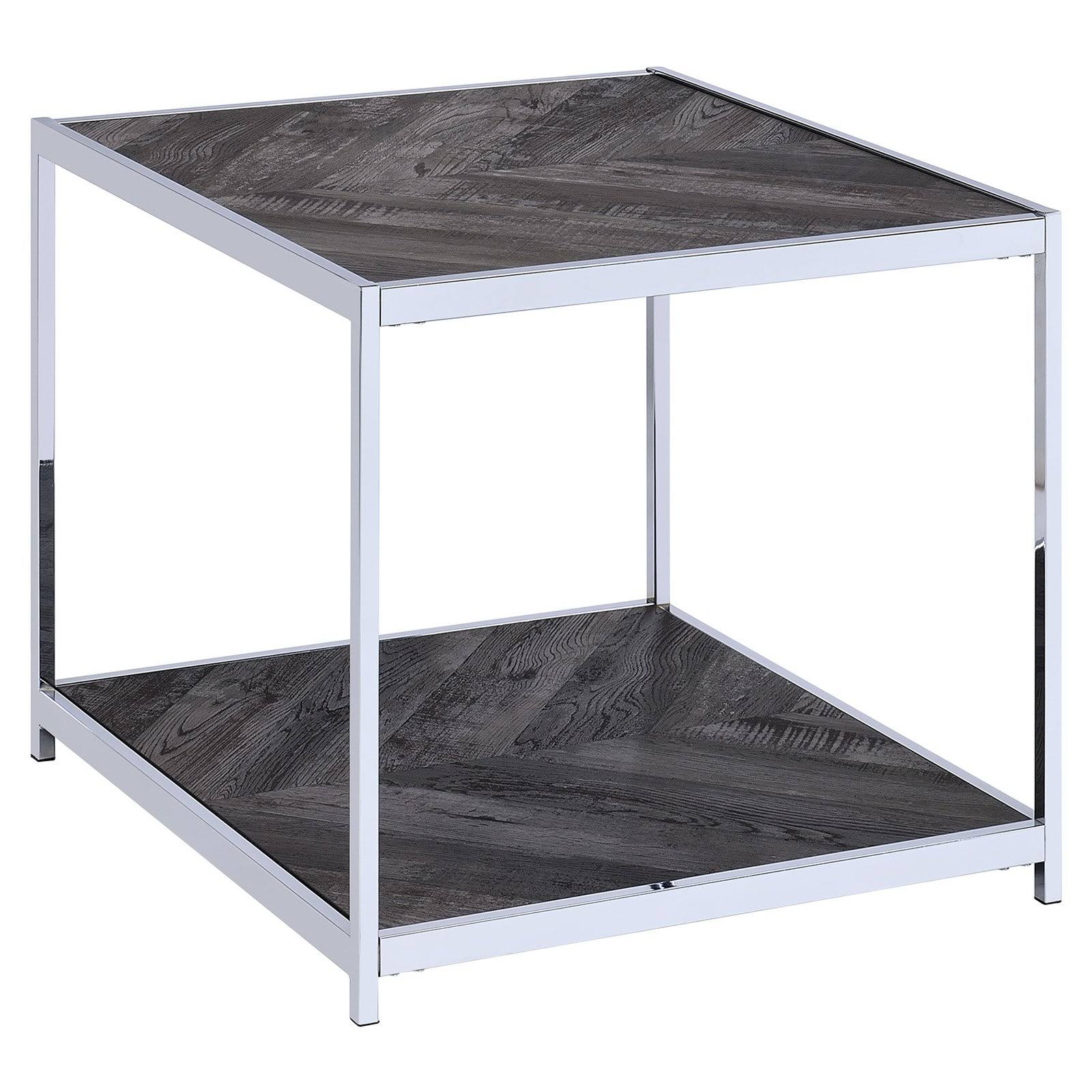 Picket House Furnishings Lennon Square Chrome End Table