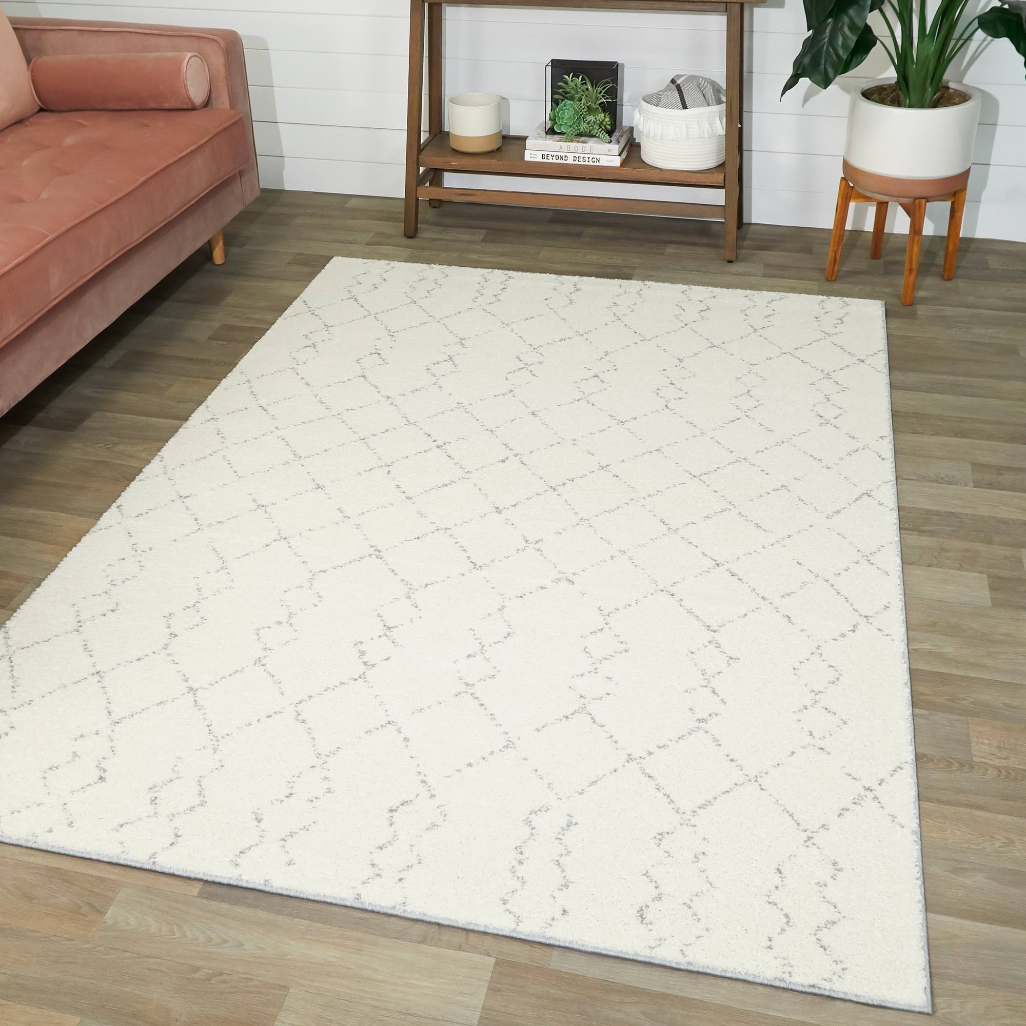 Reeves Moroccan Trellis Area Rug - 2&2x22 x 7& Runner - Ivory