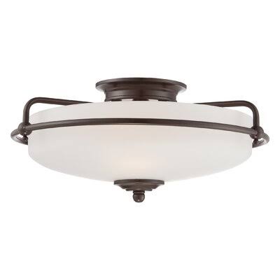 Brayden Studio Helsley 3-Light Semi Flush Mount - Finish: Palladian Bronze