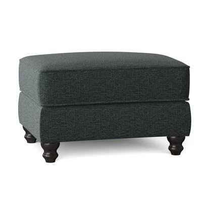 Birch Lane Huxley 31x22 Rectangle Standard Ottoman Body Fabric: Vault Aegean, Leg Color: Black Walnut