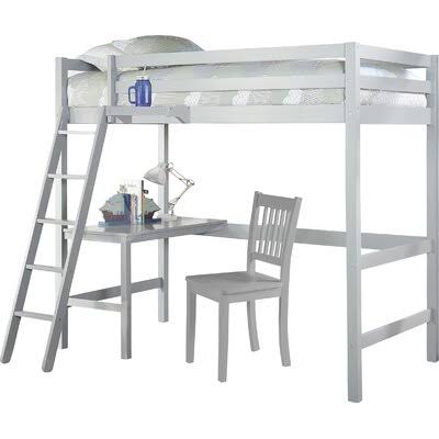 Annuziata Twin Loft Bed with Built-in-Desk by Birch LANE? Color: Gray