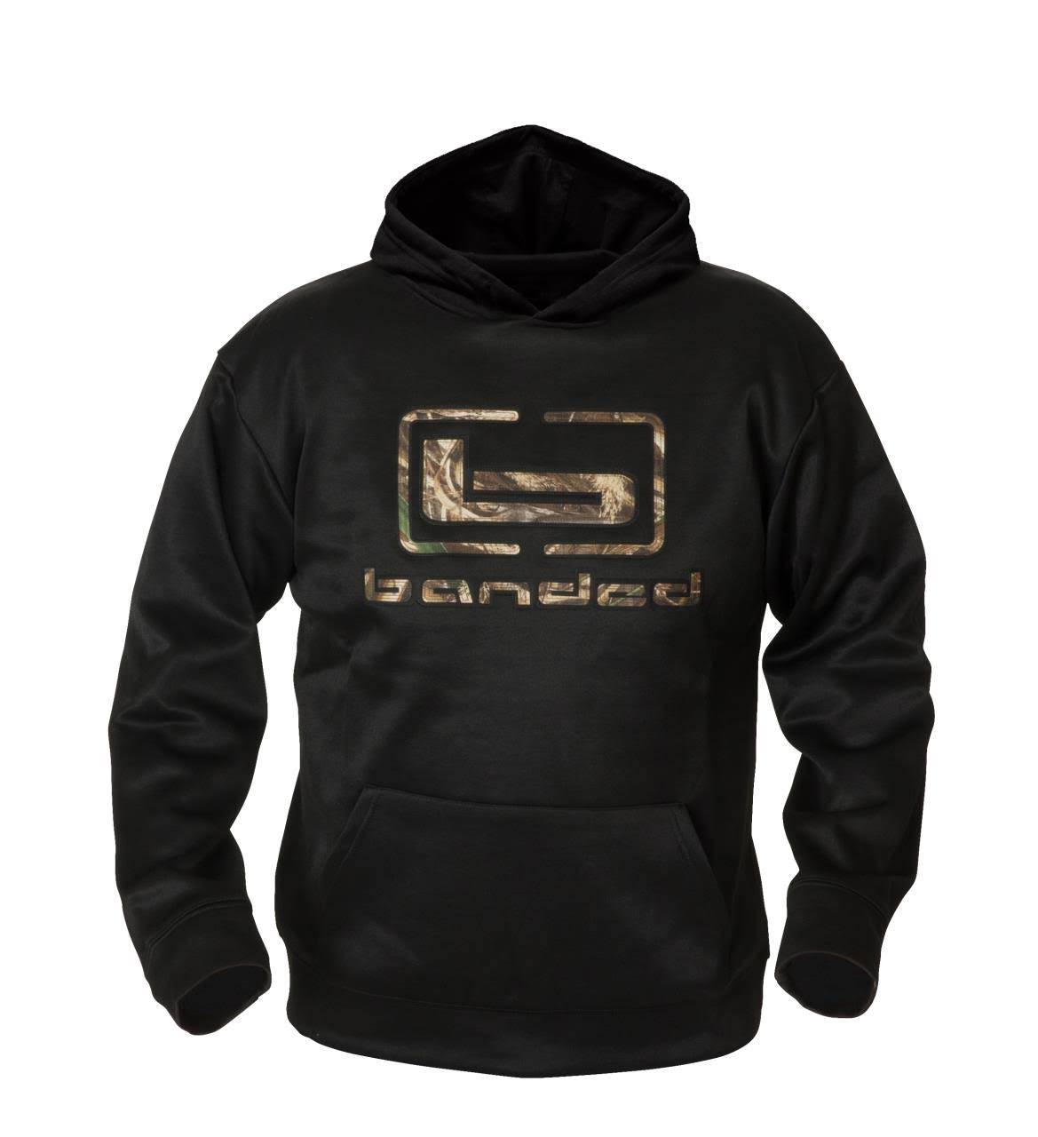 Banded Logo Hoodie, Men's, Size: Small, Black-Max 5