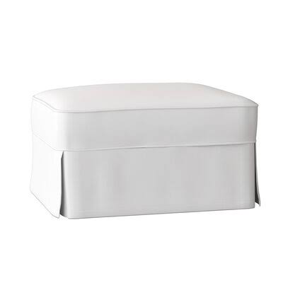Veana 33x22 Rectangle Standard Slipcovered Ottoman Wayfair Custom Upholstery Body Fabric: Spinnsol Optic White