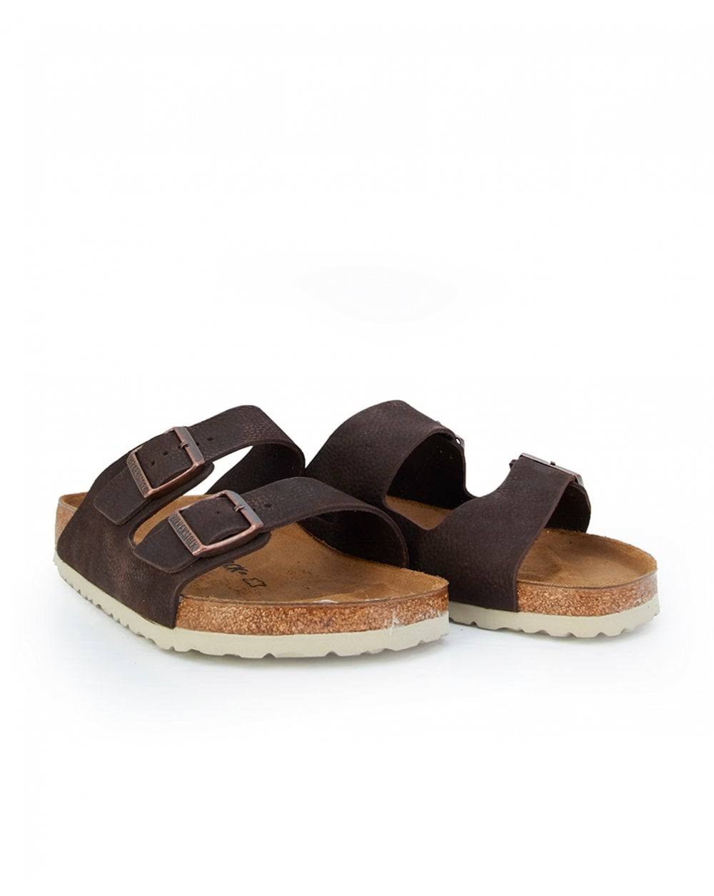 Birkenstock Men's Arizona Nubuck Leather Sandals - Soft Brown - 41