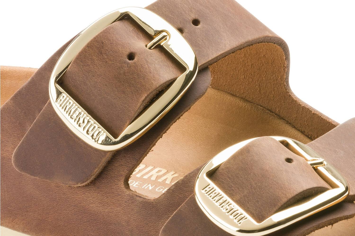 Birkenstock Arizona Big Buckle Oiled Leather Sandals - Cognac