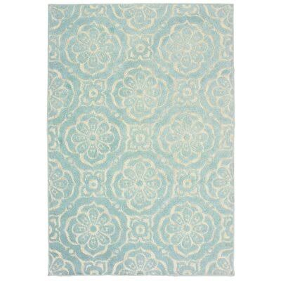 Meader Floral Light Sky Blue Indoor / Outdoor Area Rug Birch Lane Rug Size: Rectangle 6&7x22 x 9&96x22