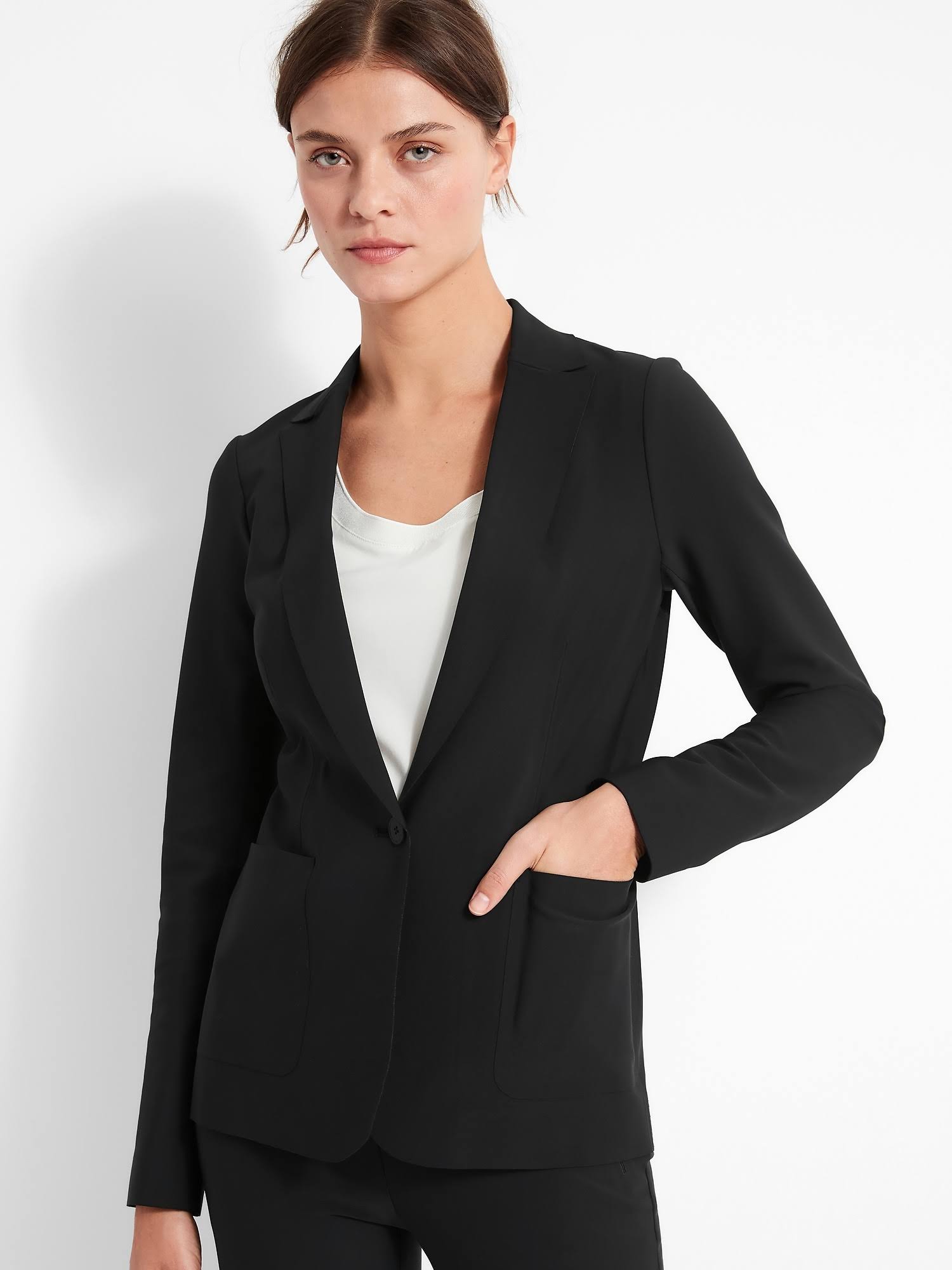 Banana Republic Women's BR Sport Luxe Sculpt Blazer Black Size 0