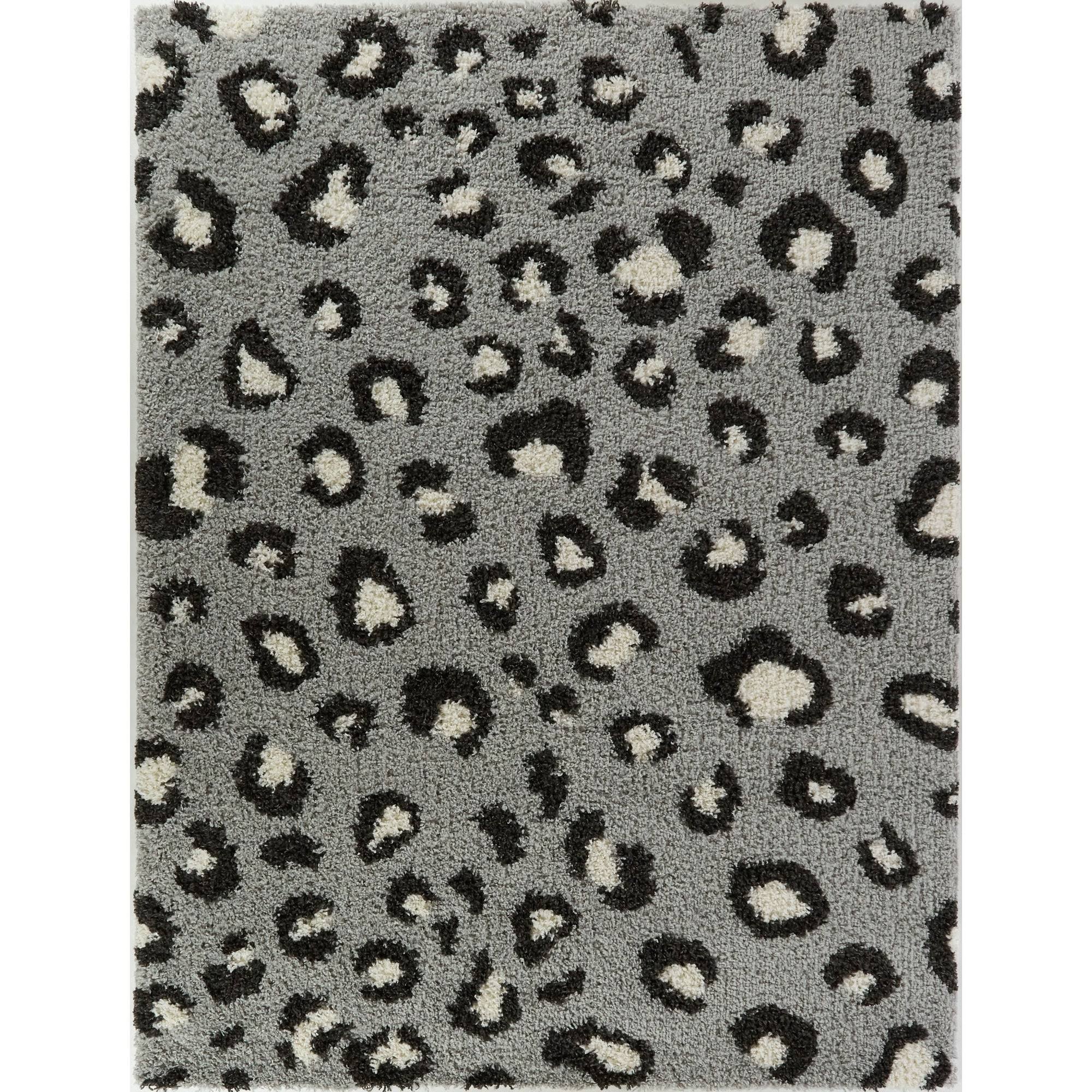 Balta Asaro Grey 8 ft. x 10 ft. Leopard Print Shag Area Rug