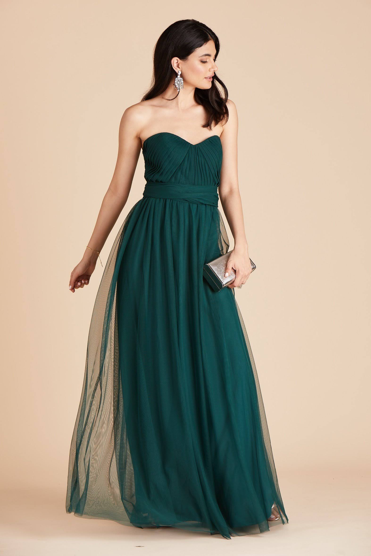Birdy Grey Christina Convertible Tulle Bridesmaid Dress in Emerald L / Emerald