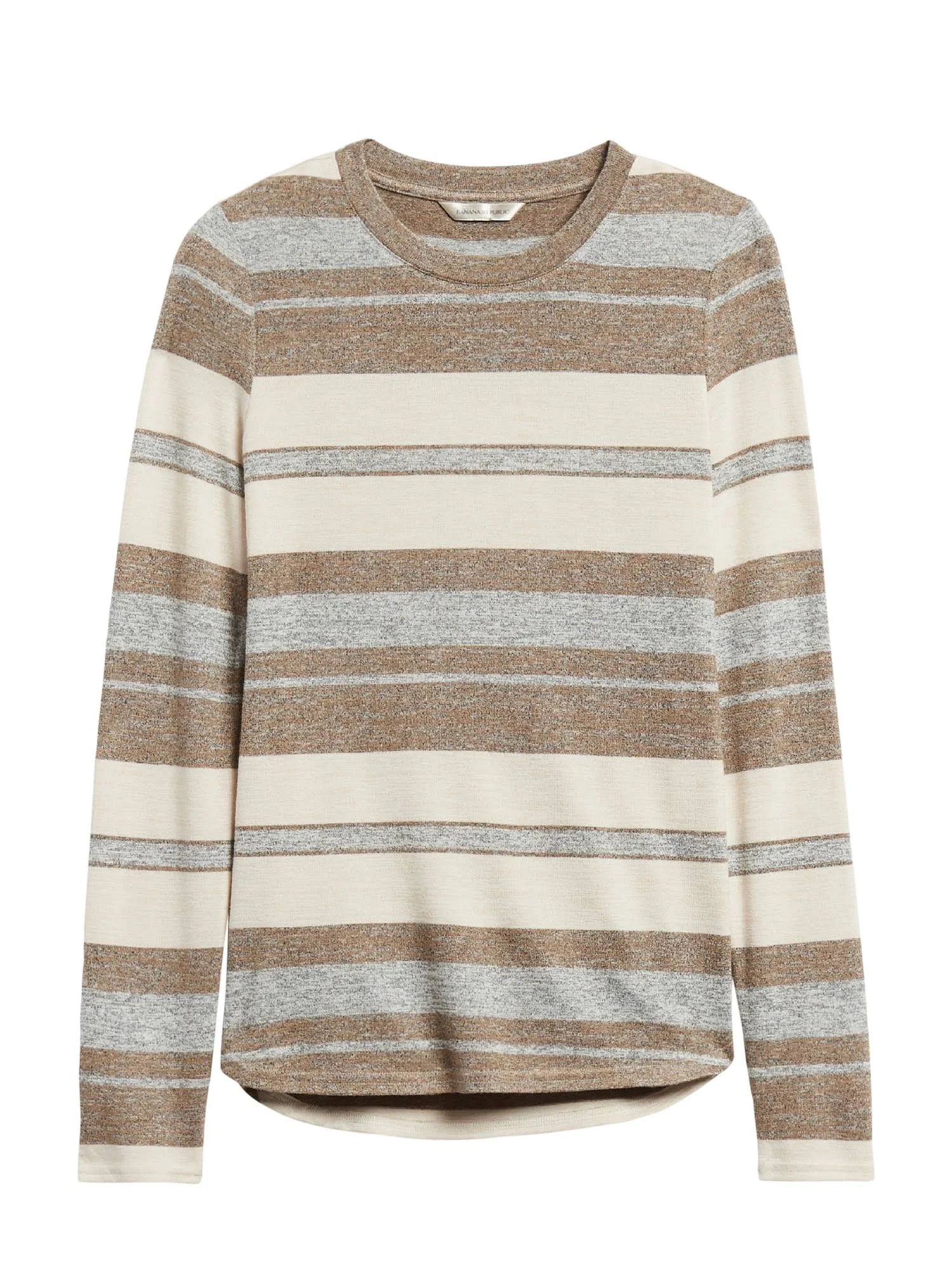 Banana Republic Women's Luxespun Long-Sleeve T-Shirt Warm Ivory Size Xxs