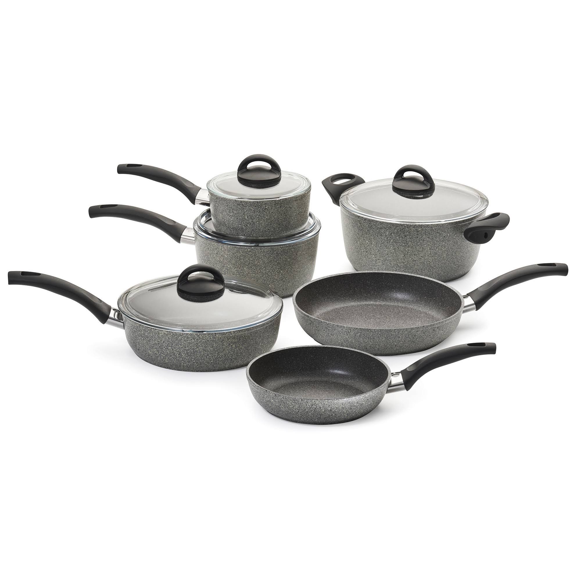 Ballarini Parma 10pc Aluminum Nonstick Cookware Set, Marled Grey