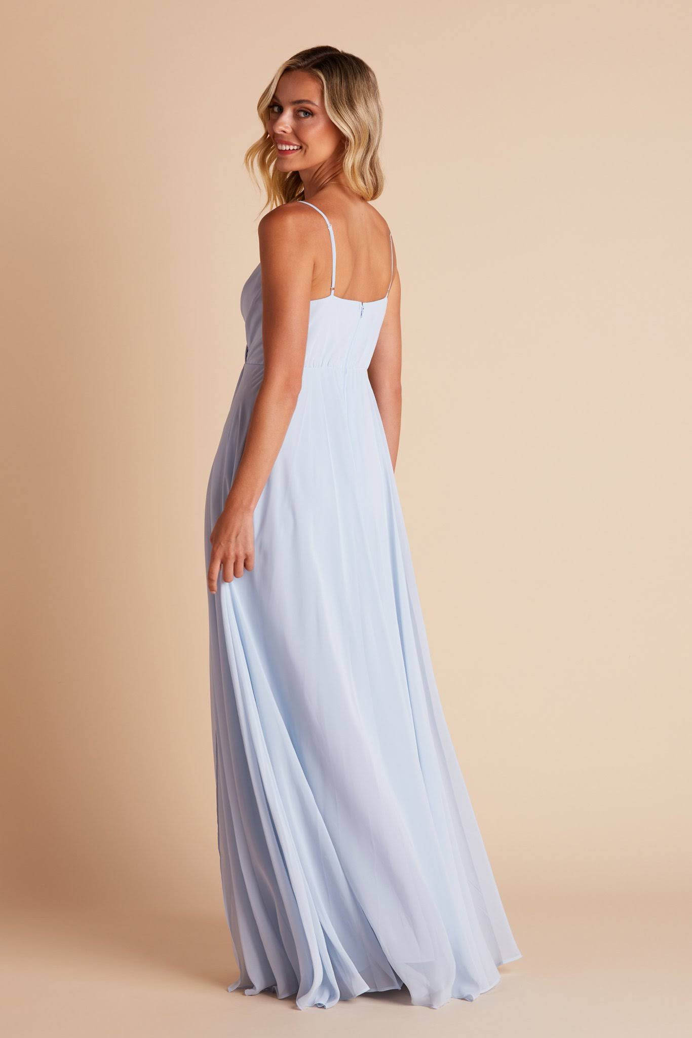 Birdy Grey Kaia Chiffon Bridesmaid Dress in Ice Blue L / Ice Blue
