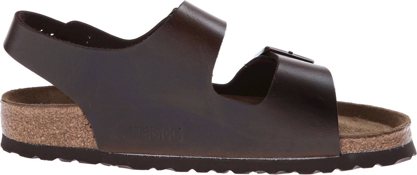 Birkenstock Milano Soft Footbed Sandal - 43 - Brown Amalfi Leather