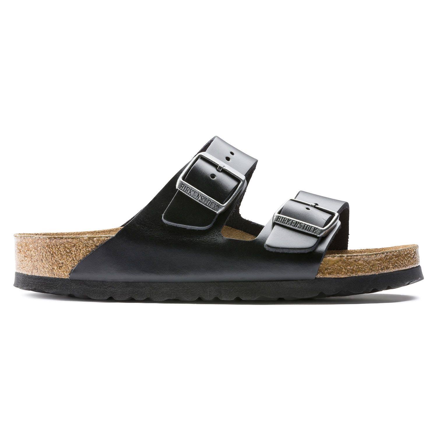 Birkenstock Arizona Soft Footbed - Leather (Unisex) Sandals Black Amalfi Leather : EU 46 (US Men's 13-13.5) Regular
