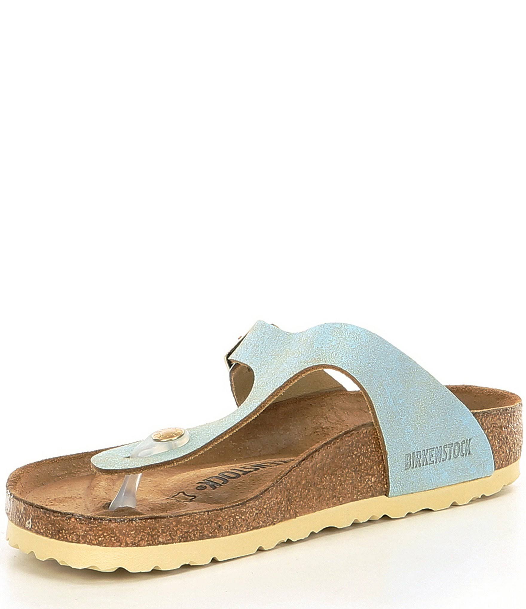 Birkenstock Gizeh Sandals Washed Metallic Aqua 37