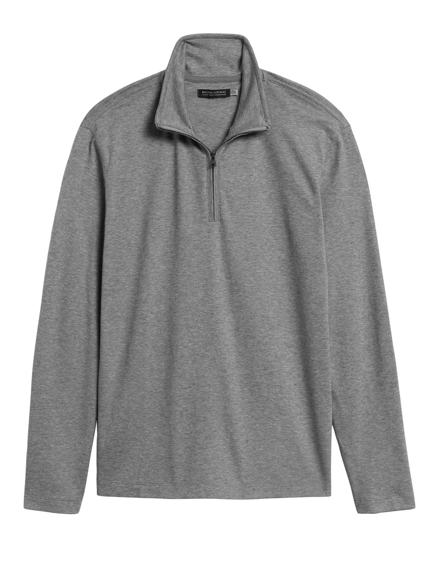 Banana Republic Men's Luxury-Touch Performance Half-Zip T-Shirt Heather Gray Size Xs