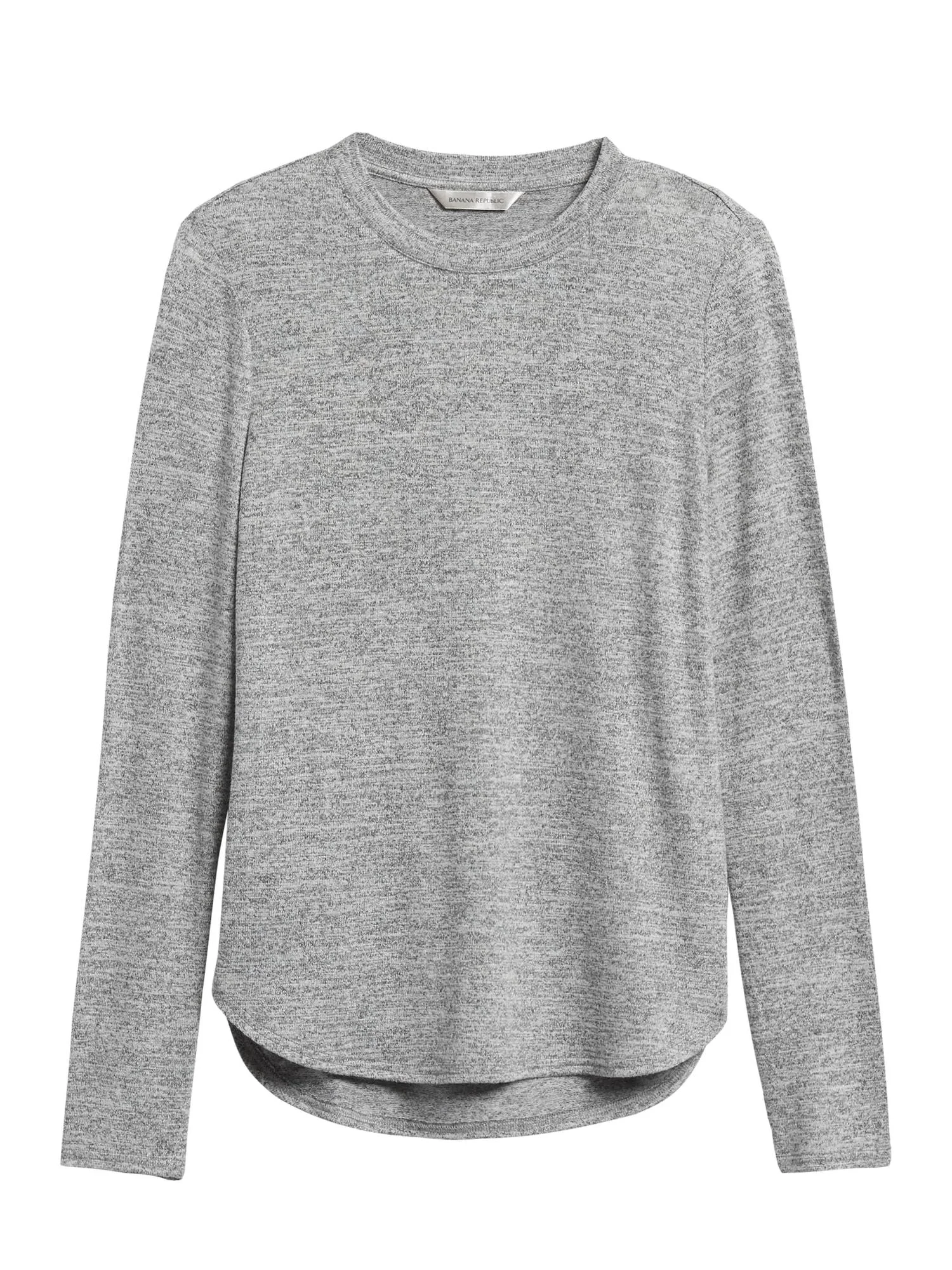 Banana Republic Women's Luxespun Long-Sleeve T-Shirt Heather Gray Size Xxs