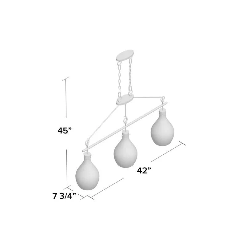 Nan 3-Light Kitchen Island Teardrop Pendant