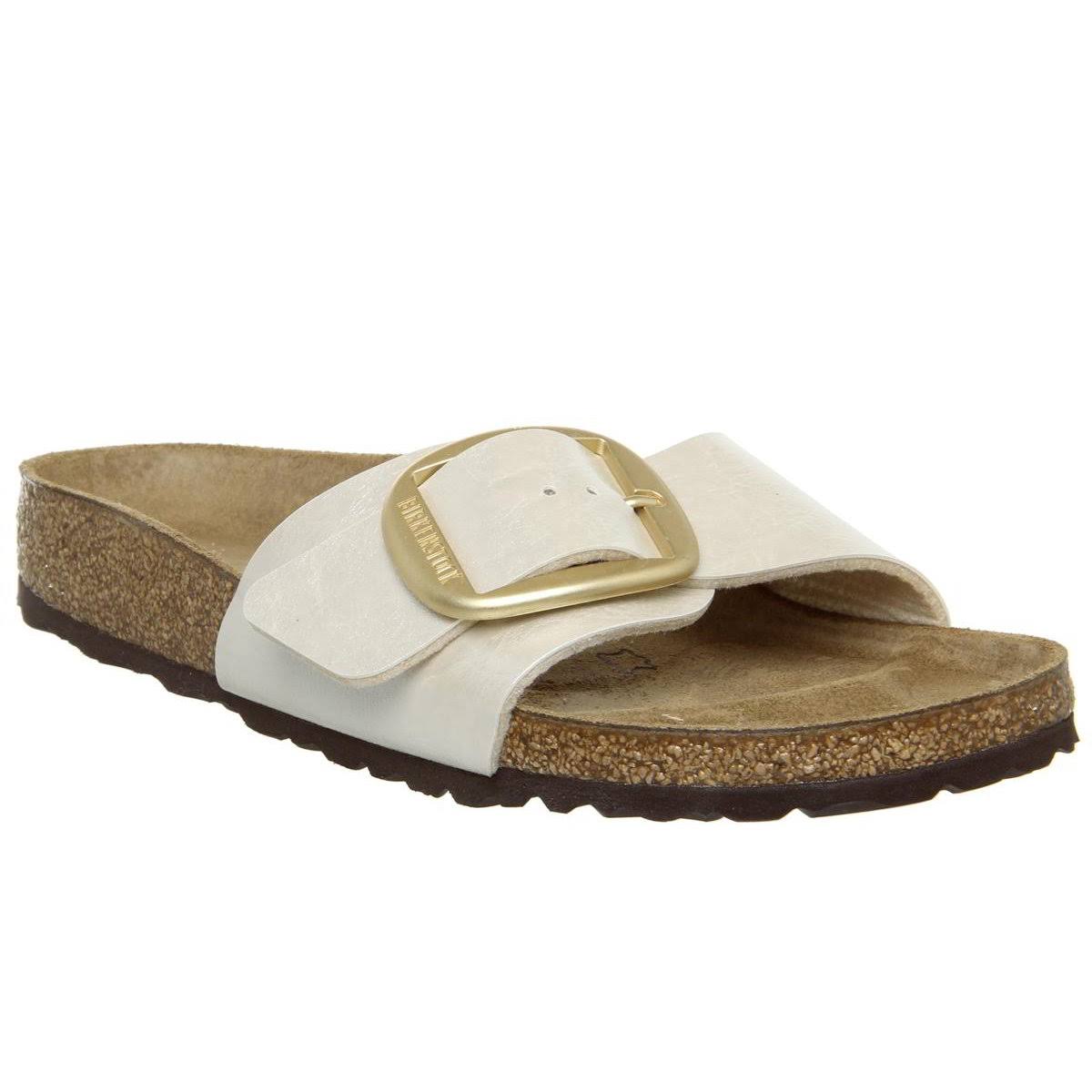 Birkenstock Madrid Buckle Oyster Womens Slide Sandals 1015278
