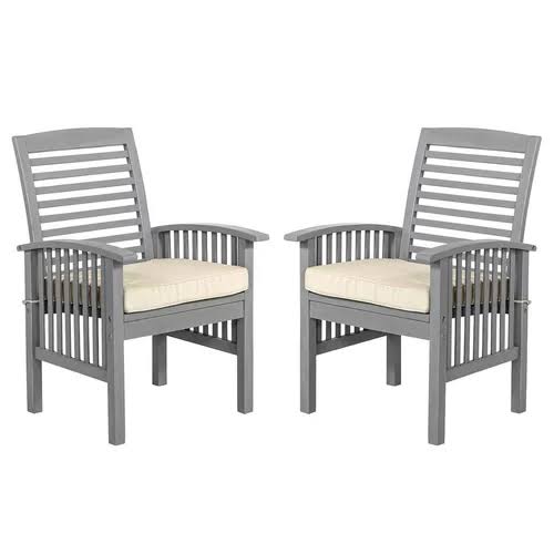 Tim Patio Dining Chair with Cushion Color: Brown