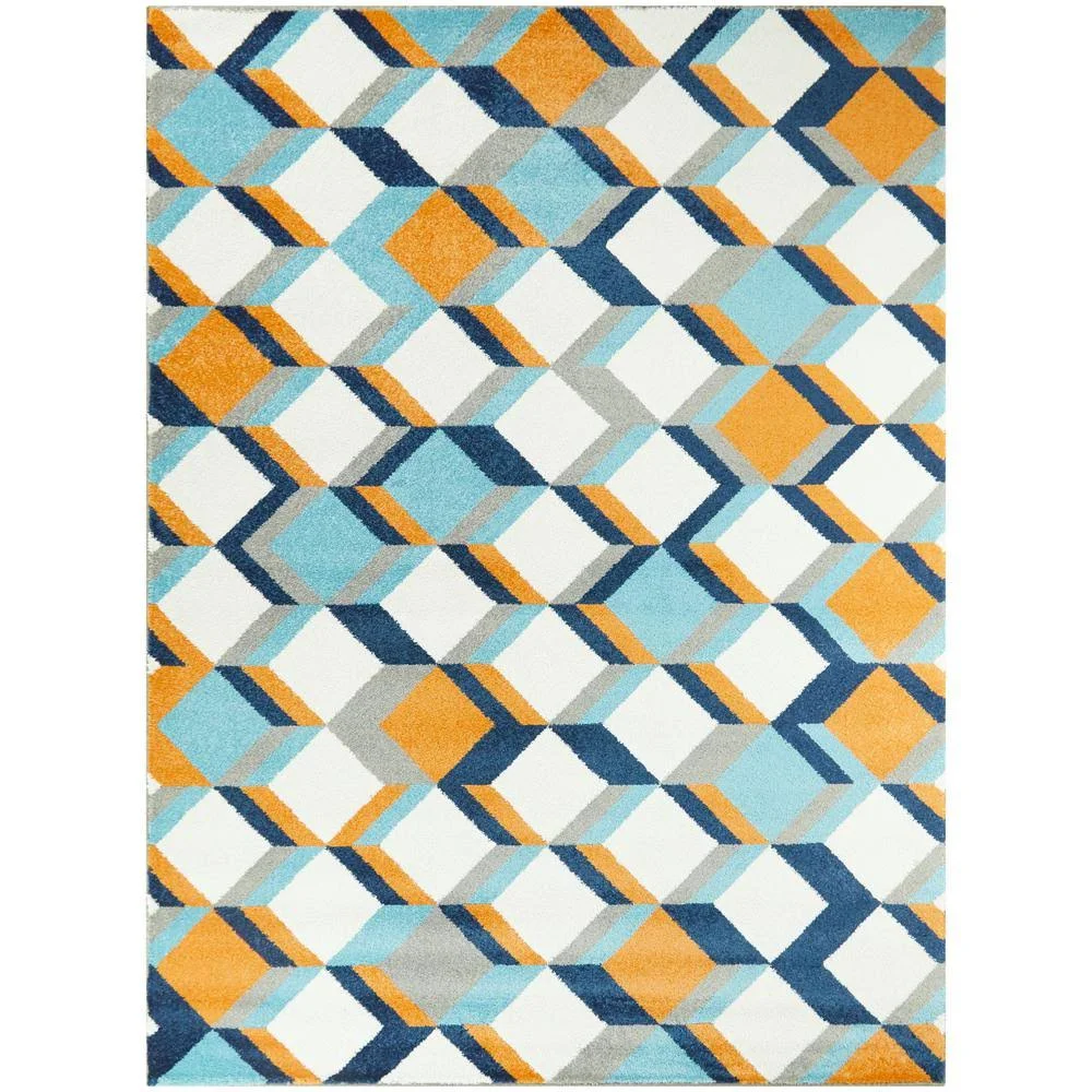 Balta Riley Geometric Blue 5 ft. x 7 ft. Area Rug