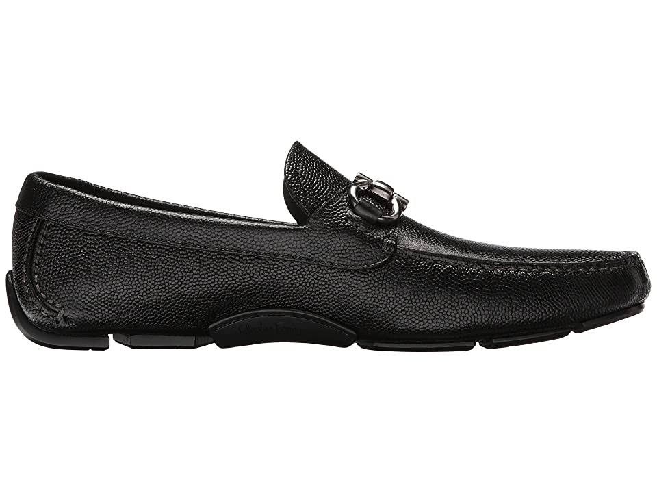 Salvatore Ferragamo Parigi Gancini Bit Leather Driver, 9 / Black