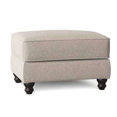 Birch Lane Huxley 31x22 Rectangle Standard Ottoman Body Fabric: Nobletex Platinum, Leg Color: Black Walnut