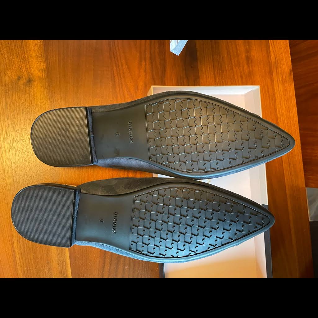 Birdies The Swan in Midnight Suede - Women's Top Rated Comfortable Slide - The Pointed-Toe Wardrobe Staple - Effortless Chic