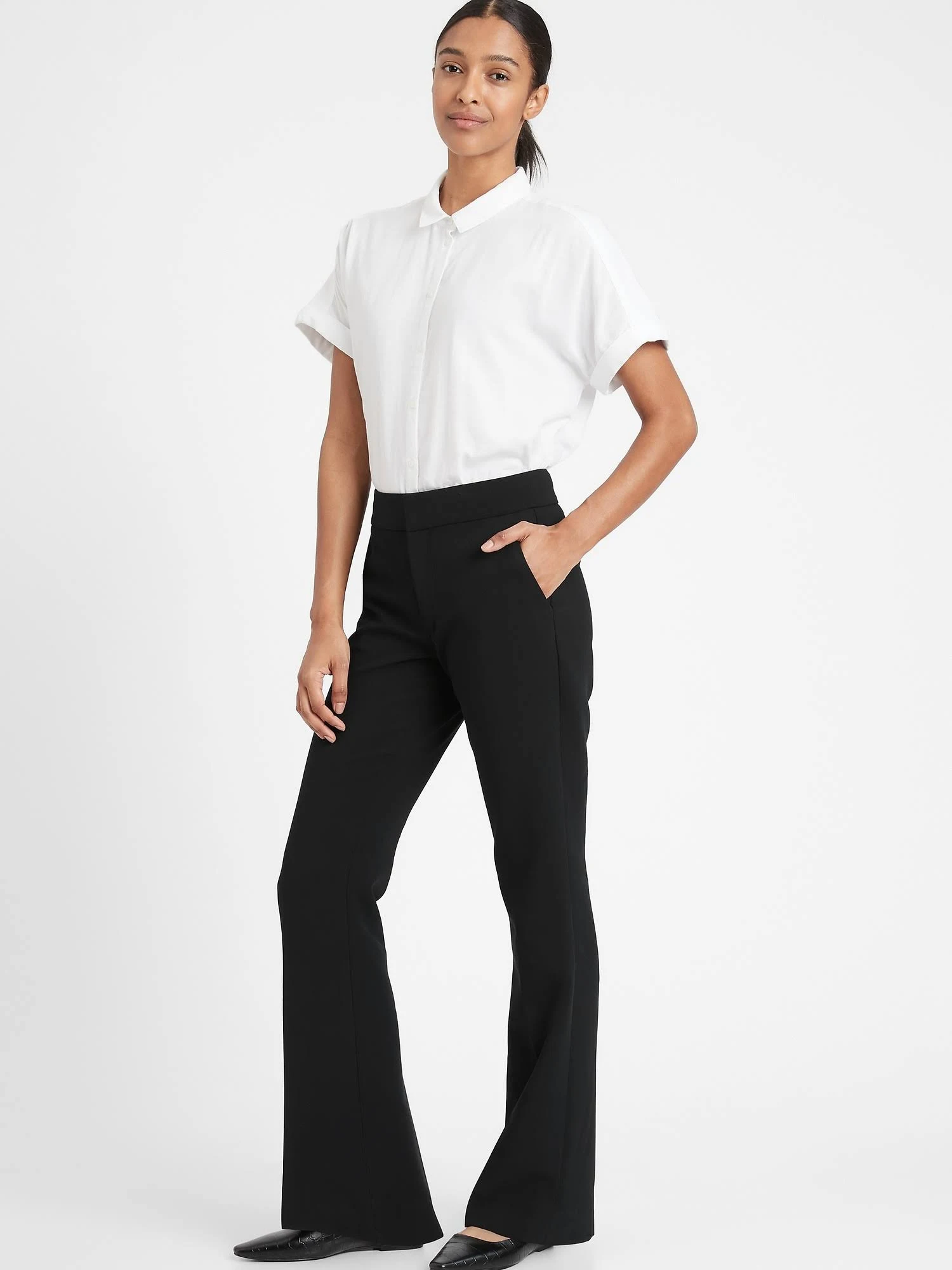 Banana Republic Women's High-Rise Flare Pant Black Size 2 Regular