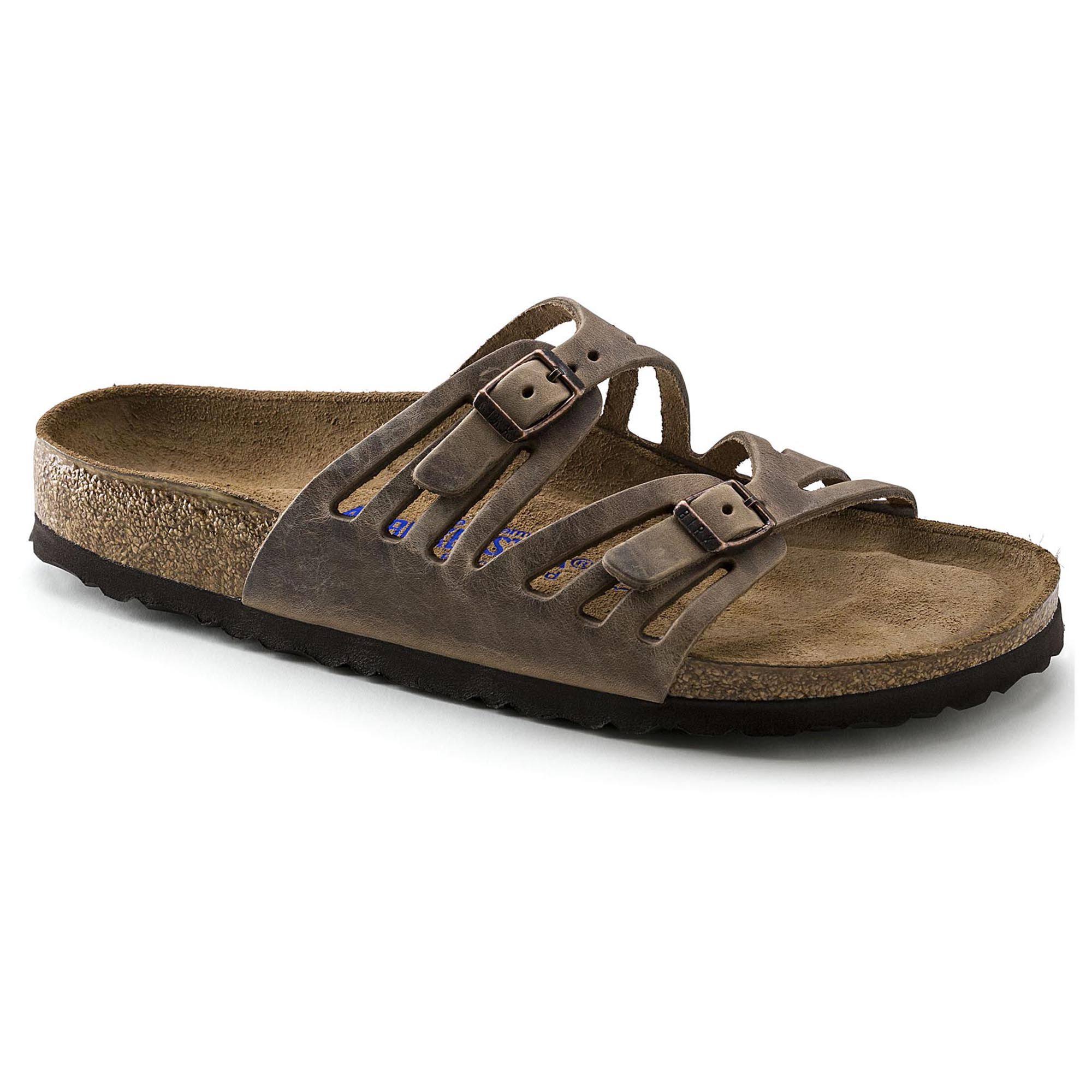 Birkenstock Granada Oiled Leather Tobacco Brown Two-Strap Sandals