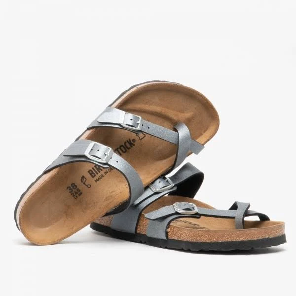 Birkenstock Mayari Birko Flor Sandals - Icy Metallic Anthracite