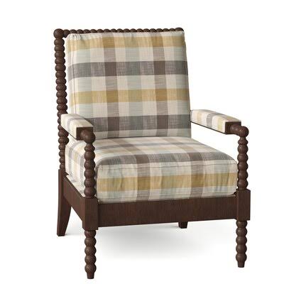 Birch Lane Benedetta 28x22 Wide Armchair Body Fabric: Jacqueline Oxford, Leg Color: Walnut
