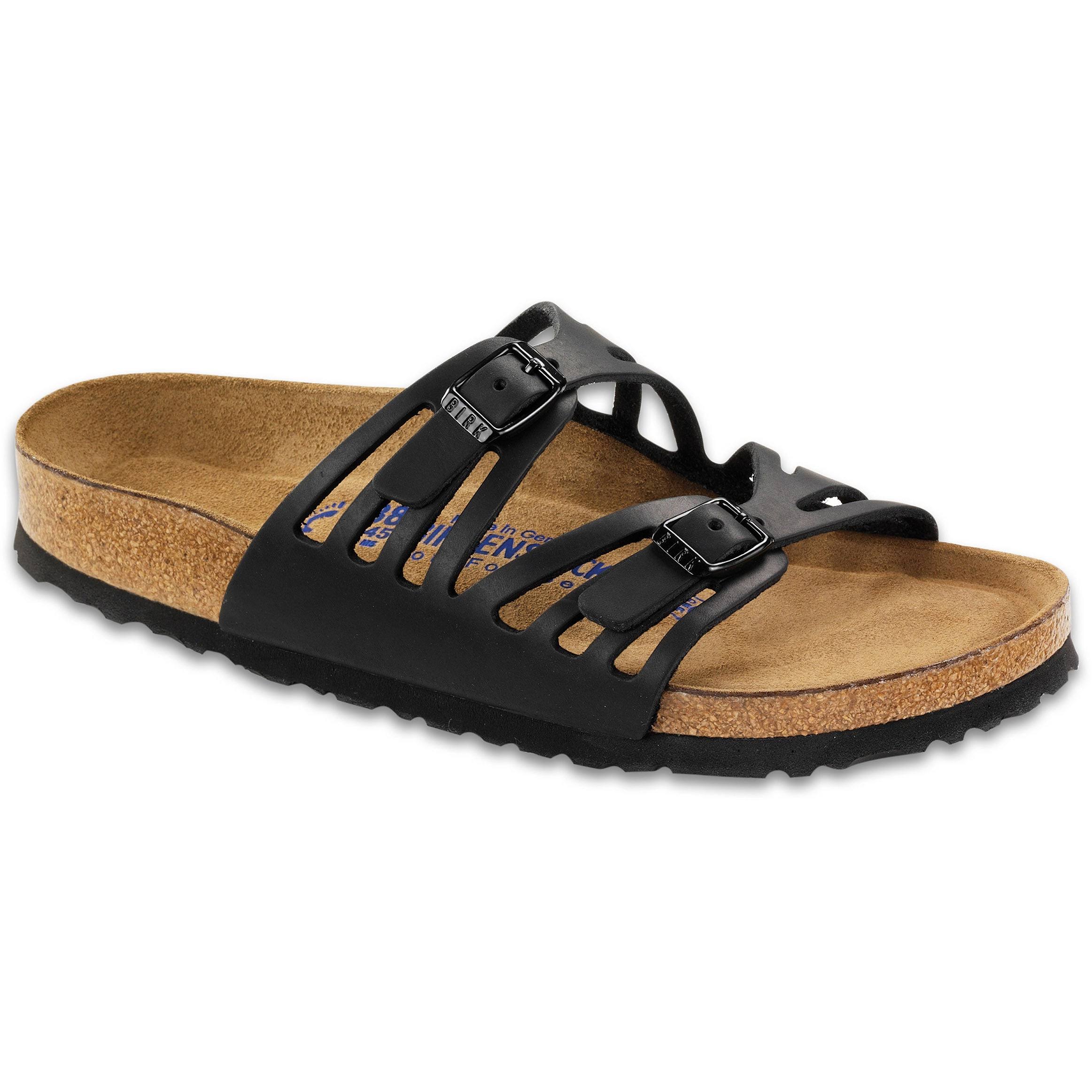 Birkenstock Women's Granada Soft Footbed (36 Black Oiled Leather)