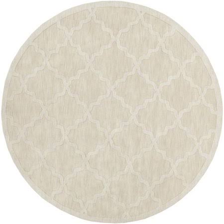 Blankenship Geometric Handmade Wool Beige Area Rug Charlton Home Rug Size: Round 7&9x22