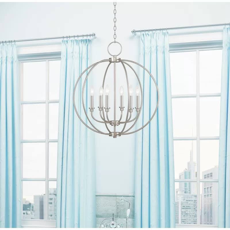Naomie 6 - Light Candle Style Globe Chandelier Finish: Brushed Nickel