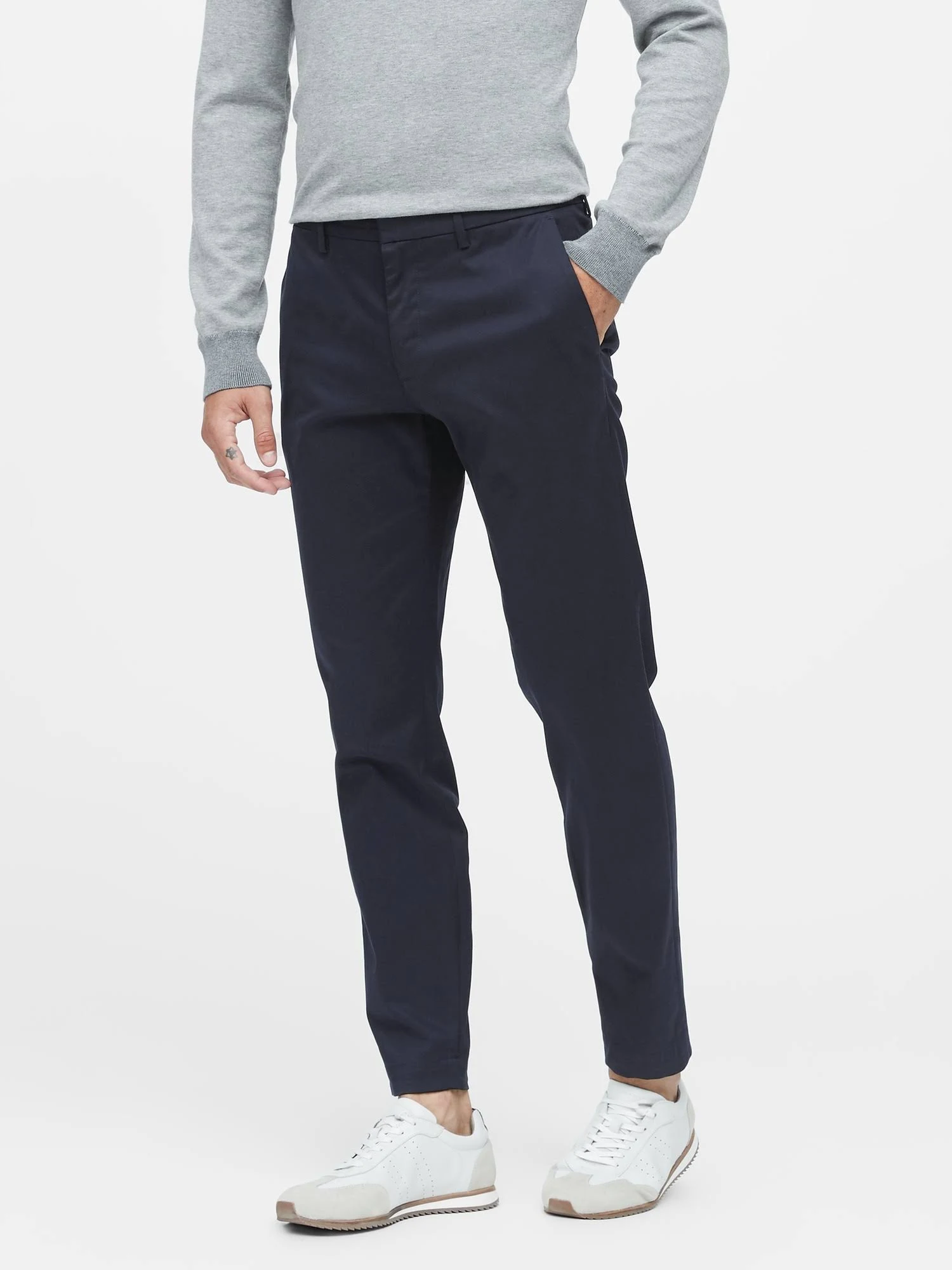 Banana Republic Men's Mason Athletic Tapered Rapid Movement Chino Pant Navy Blue Size 28W 28L