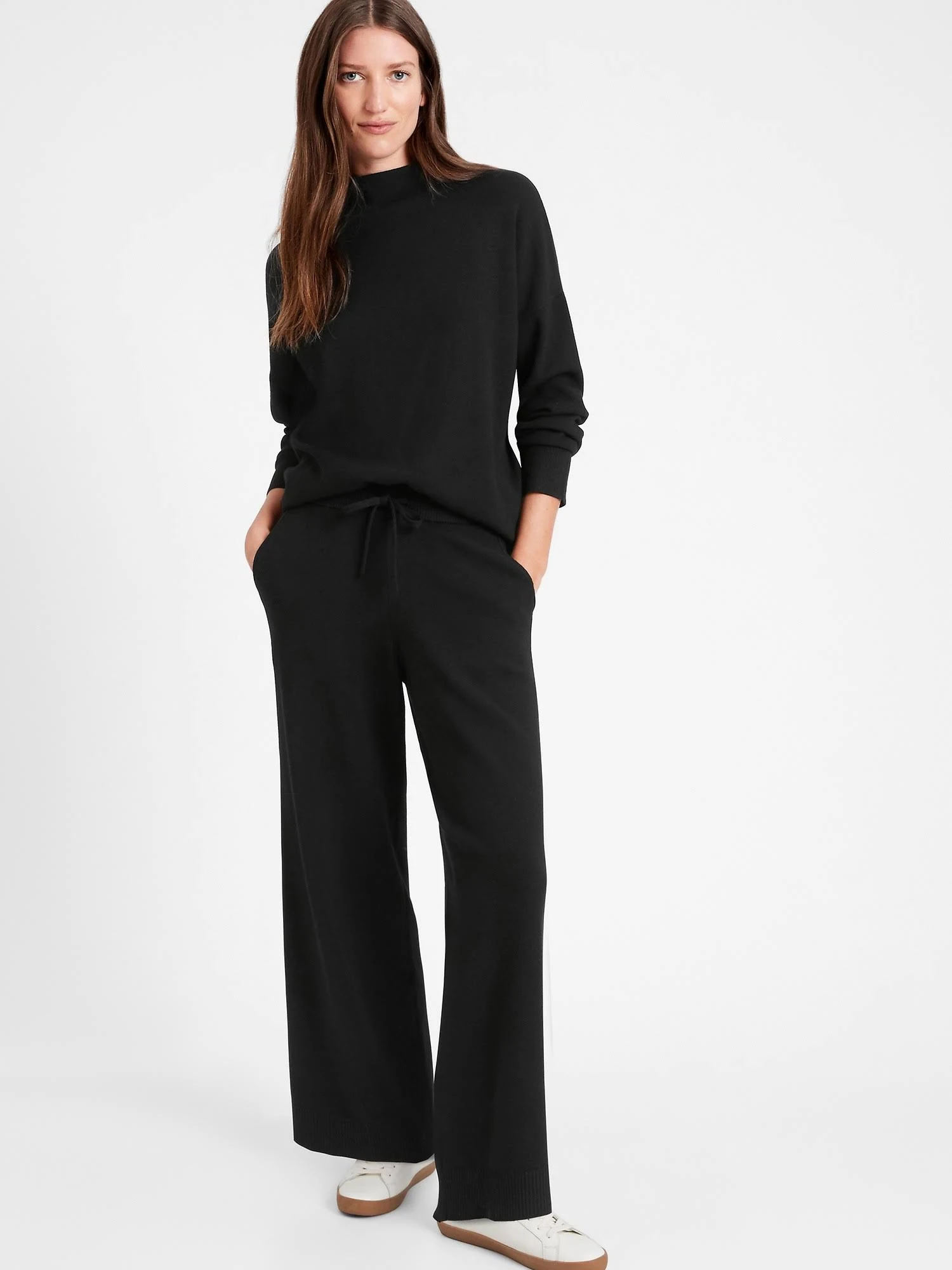 Banana Republic Women's Wide-Leg Sweater Pant Black Size L