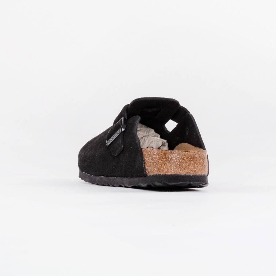 Birkenstock Boston Suede Leather Black Clogs