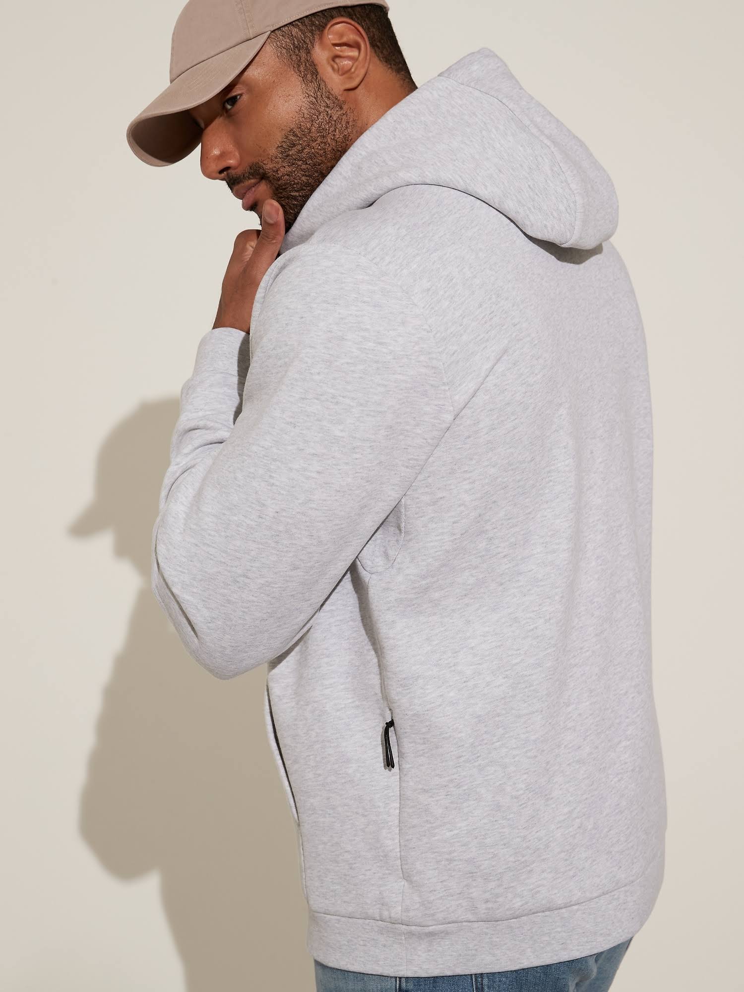 Banana Republic Men's Heavyweight Fleece Hoodie Gray Heather Size L