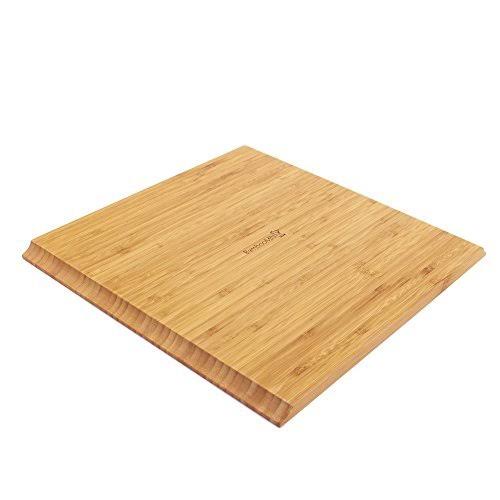 BambooMN 12 inchx11.8 inch Bamboo Skewer Holder Food Display Stand w/ 100 Holes, Perfect for Catered Events, Restaurants, Cockta