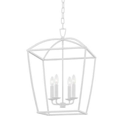 Brodie 4 - Light Lantern Chandelier Birch Lane Finish: White Plaster, Size: 79x22 H x 17x22 W x 17x22 D