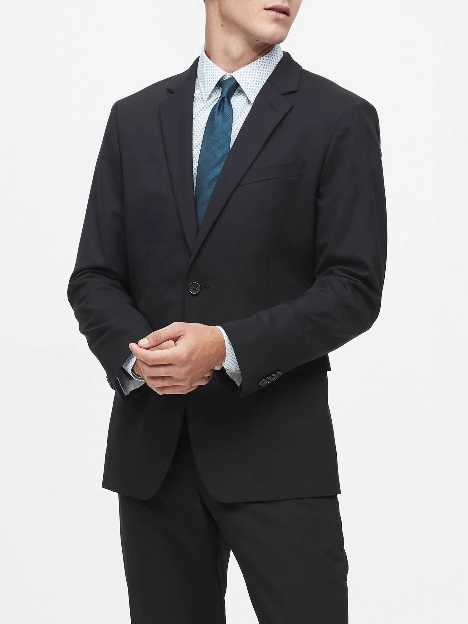 Banana Republic Men's Standard Solid Italian Wool Suit Jacket Black Size 38 Short