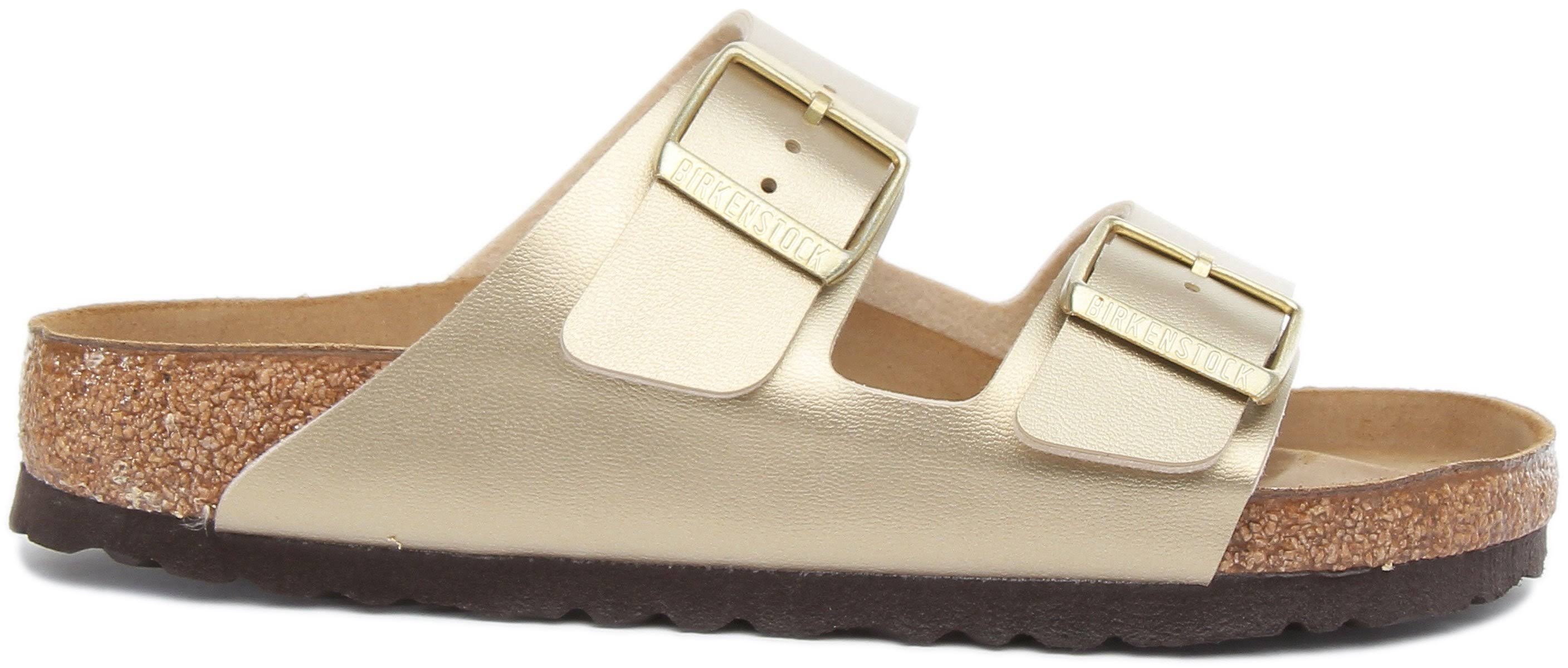 Birkenstock Arizona Birko Flor Womens Gold Sandals EU 38
