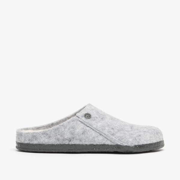 Birkenstock Zermatt Wool Felt Light Gray Shearling Clogs