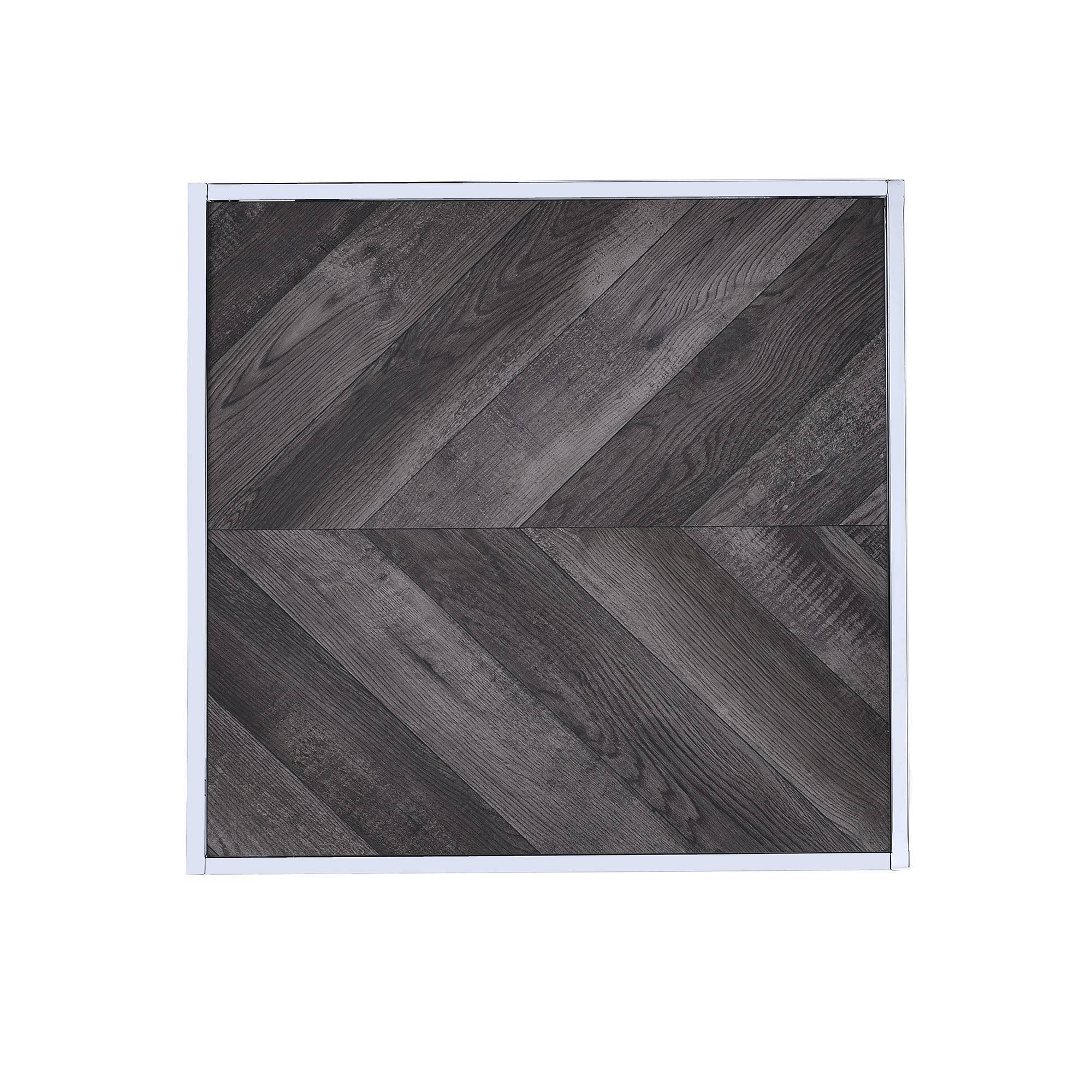 Picket House Furnishings Lennon Square Chrome End Table