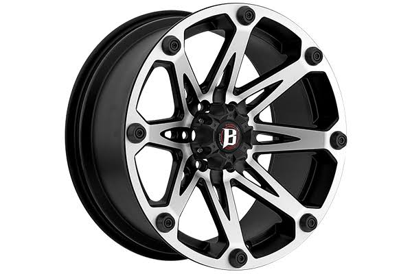 Ballistic Jester 814790653+12FBM 814 Wheel 17x9 6x135 +12mm Offset Machined Flat Black & Red