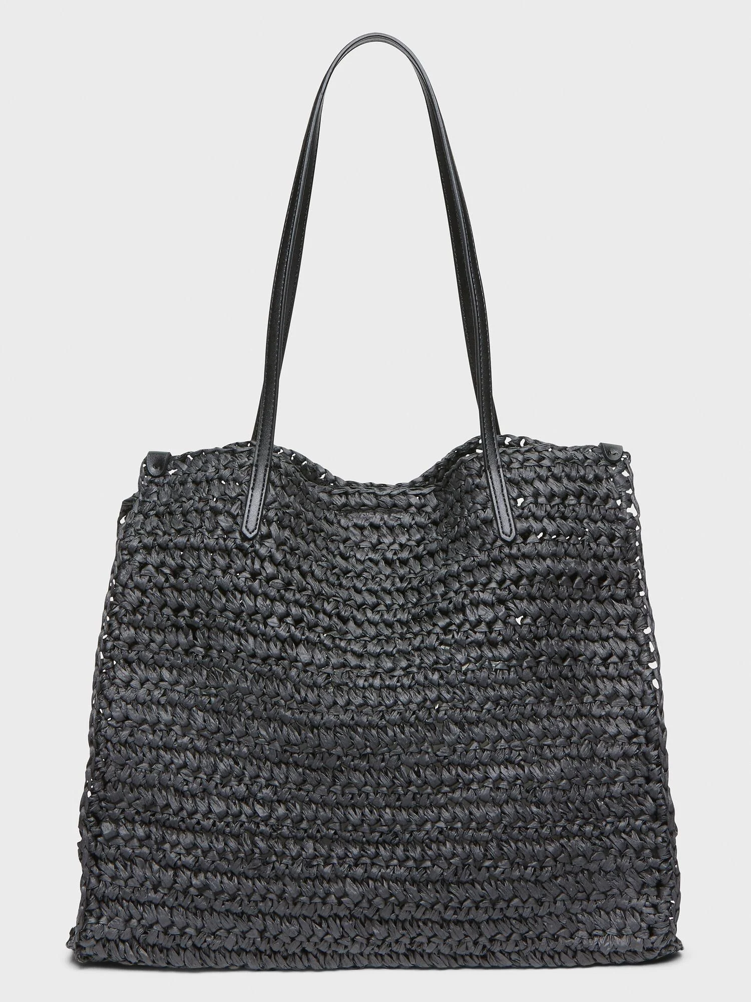 Women's Raffia Tote Bag Black