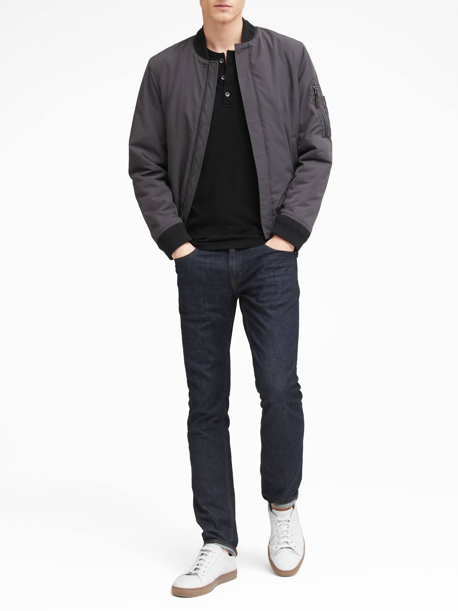 Banana Republic Men's Vintage 100% Cotton Long-Sleeve Henley T-Shirt Black Size XXS