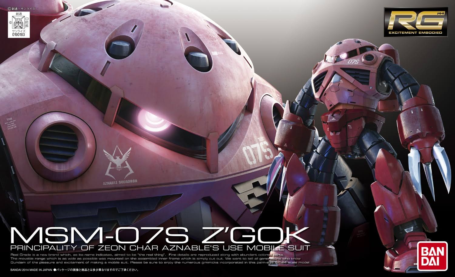 Bandai: Real Grade MSM-07S Char&s Z&Gok Gundam RG 1/144
